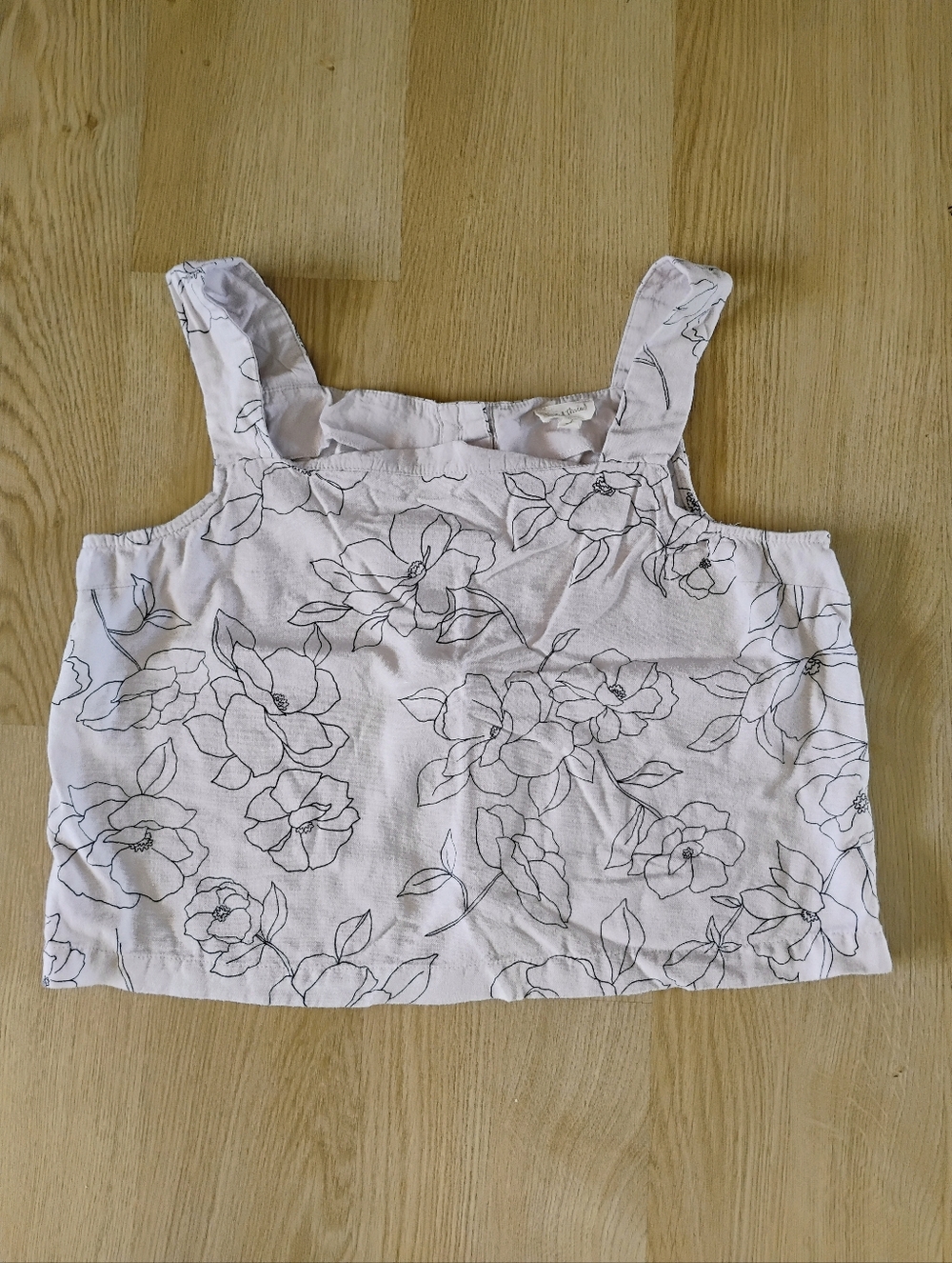 Hem & Thread Tan Floral Tank Top